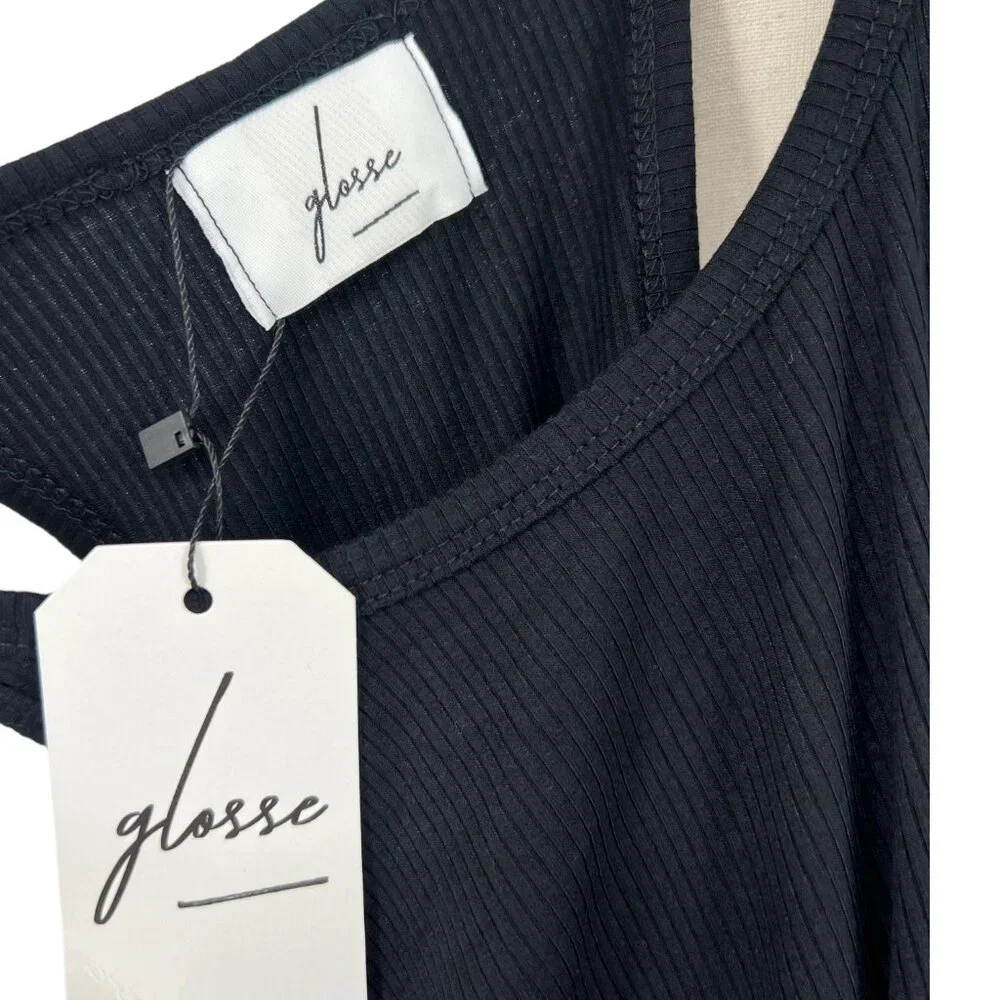 NWT Glosse Racerback Midi Ribbed Dress | Large - Picture 4 of 5